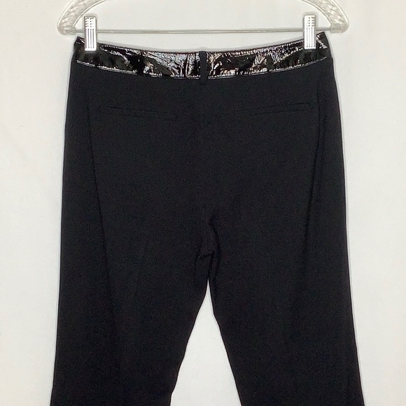 Elie Tahari Lightweight Wool Blend Trouser Pants With Patent Leather Trim Size 4 - Picture 6 of 15